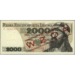 2.000 złotych 1.05.1977, seria P 0800931, WZÓR Jaroszew...