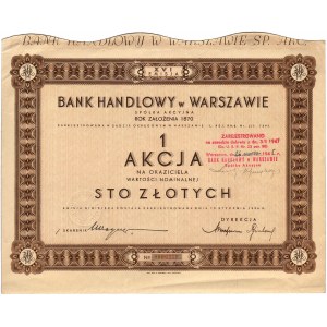 Bank Handlowy w Warszawie S.A., 1 akcja na 100 złotych ...