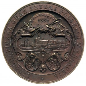 medal nagrodowy Komitetu Wystawy w Krakowie 1887, Aw: W...