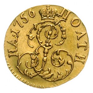 połtina 1756, Krasny Dwor, złoto 0.82 g, Diakov 392 (R1...