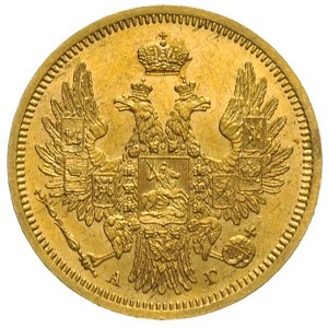 5 rubli 1854 / АГ, Petersburg, złoto 6.53 g, Bitkin 37,...