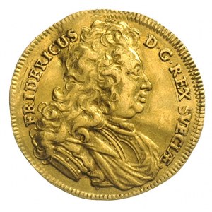 dukat 1724, Sztokholm, złoto 3.43 g, AAH 7 (R), gięty, ...