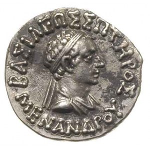 Baktria, Menander I Soter 160-145 pne, drachma, mennica...