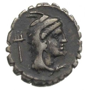 L. Papius 79 pne, denar serratus, Rzym, Aw: Głowa Juno ...