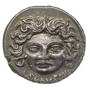 L. Plautius Plancus 47 pne, denar, Rzym, Aw: Głowa Medu...