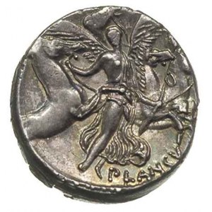 L. Plautius Plancus 47 pne, denar, Rzym, Aw: Głowa Medu...