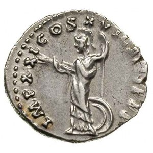 Domicjan 81-96, denar, Rzym, Aw: Popiesie cesarza w wie...