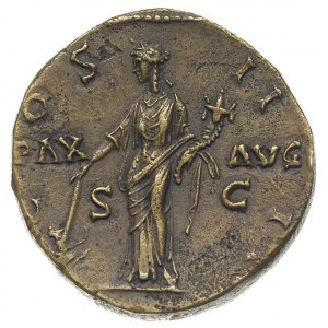 Antonin Pius 138-161, sestercja 145-161, Rzym, Aw: Głow...