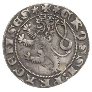 Wacław II Czeski 1300-1305, grosz praski, Aw: Korona i ...