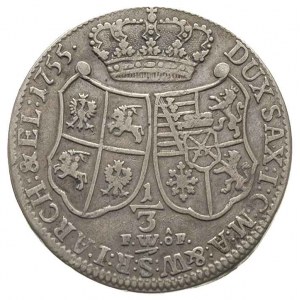 1/3 talara (1/2 guldena) 1755, Drezno, odmiana ze znaki...