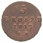 zestaw: 3 grosze 1812 i 1 grosz 1811/IS, Warszawa, Iger...