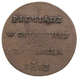 6 groszy 1813, Zamość, Plage 121, bardzo rzadkie, patyn...