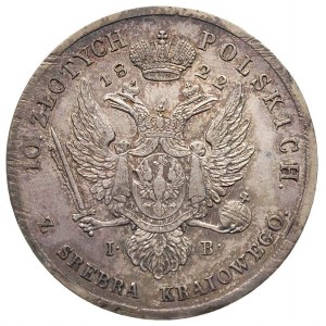 10 złotych 1822, Warszawa, Plage 25, Bitkin 821(R), rza...