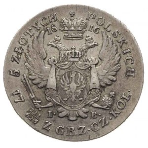 5 złotych 1816, Warszawa, Plage 32, Bitkin 825, delikat...