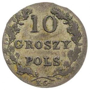 10 groszy 1831, Warszawa, nad wiązaniem wieńca jedna ma...
