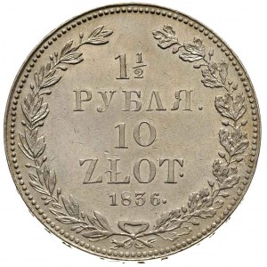 1 1/2 rubla = 10 złotych 1836, Petersburg, Plage 328, B...