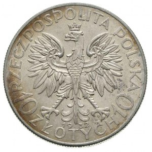 10 złotych 1932, Warszawa, Głowa kobiety, Parchimowicz ...