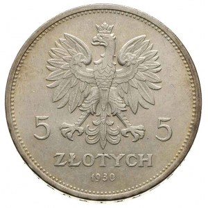 5 złotych 1930, Warszawa, Sztandar, Parchimowicz 115.a,...