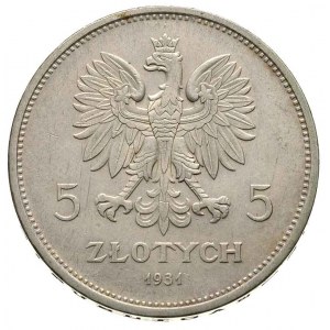 5 złotych 1931, Warszawa, Nike, Parchimowicz 114.d, bar...