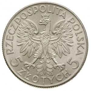5 złotych 1934, Warszawa, Głowa kobiety, Parchimowicz 1...