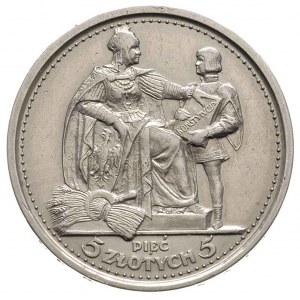 5 złotych 1925, Warszawa, Konstytucja, odmiana ze 100 p...