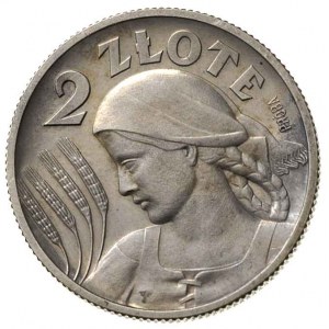 2 złote 1927, Warszawa, Głowa kobiety z kłosami, na rew...