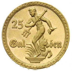 25 guldenów 1923, Berlin, Posąg Neptuna, złoto 7,99 g, ...