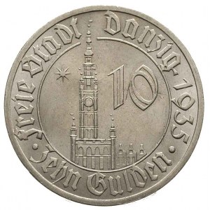 10 guldenów 1935, Berlin, Ratusz gdański, Parchimowicz ...