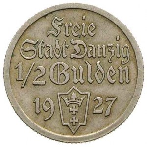 1/2 guldena 1927, Berlin, Koga, Parchimowicz 59.b, rzad...