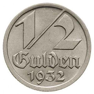 1/2 guldena 1932, Berlin. Parchimowicz 60, bardzo ładne