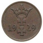 zestaw: komplet drobnych monet gdańskich 10 fenigów 192...