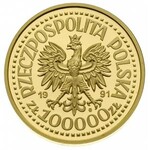 zestaw monet: 20 000, 50 000, 100.000 i 200 000 złotych...