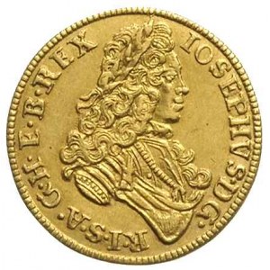 Józef 1705-1711, 1/2 dukata 1710, Wrocław, Aw: Popiersi...