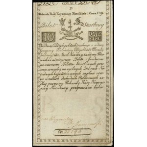 10 złotych polskich 8.06.1794, seria D, numeracja 32196...