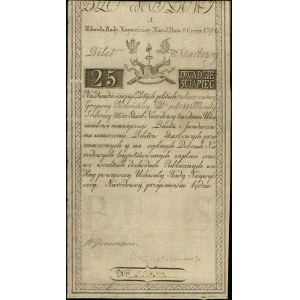 25 złotych polskich 8.06.1794, seria A, numeracja 32650...