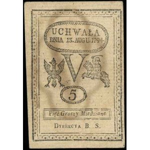 5 groszy miedziane 13.08.1794, Miłczak A8a, Lucow 38 (R...