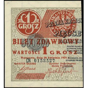 1 grosz 28.04.1924, seria CN, numeracja 7-mio cyfrowa, ...