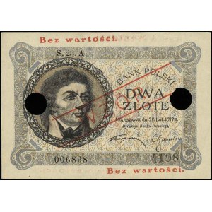 2 złote 28.02.1919, seria S.23.A 006898, WZÓR z dodatko...