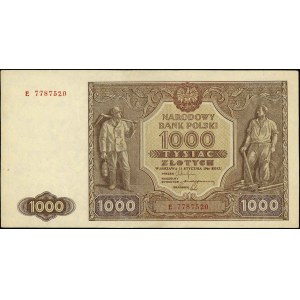 1.000 złotych 15.01.1946, seria E, Miłczak 122b, Lucow ...