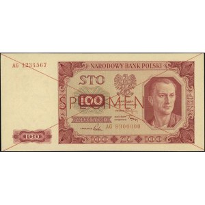 100 złotych 1.07.1948, seria AG 1234567 / AG 8900000, W...