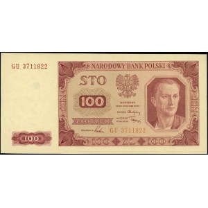 100 złotych 1.07.1948, seria GE, odmiana \bez ramki\ w...