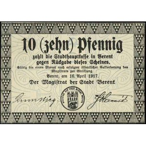 Kościerzyna /Berent/, 10 i 50 fenigów 16.04.1917, Grabo...