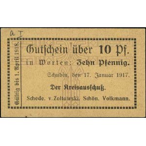 Szubin /Schubin/, 10 i 50 fenigów 17.01.1917 oraz 10 i ...