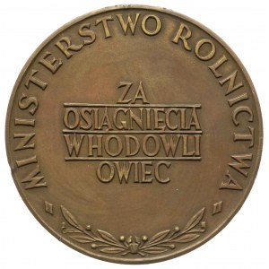 Za osiągnięcia w hodowli owiec, -medal niesygnowany, Aw...