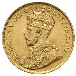 Jerzy V 1910-1936, 5 dolarów 1914, Ottawa, złoto 8.35 g...