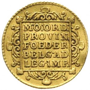 Holandia, dukat 1758, złoto 3.46 g, Delm. 775, Verk. 39...