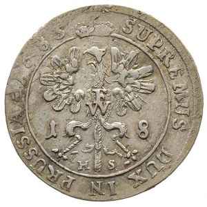 Prusy, Fryderyk Wilhelm 1640-1688, ort (18 groszy) 1683...
