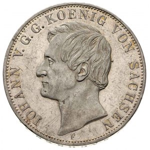Saksonia, Jan V 1854-1873, dwutalar 1855 / F, srebro 37...