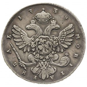 rubel 1738, Petersburg, srebro 25.60 g, Diakov 19-20, B...