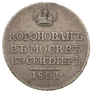 żeton koronacyjny 1801, Petersburg, srebro 4.49 g, Bitk...